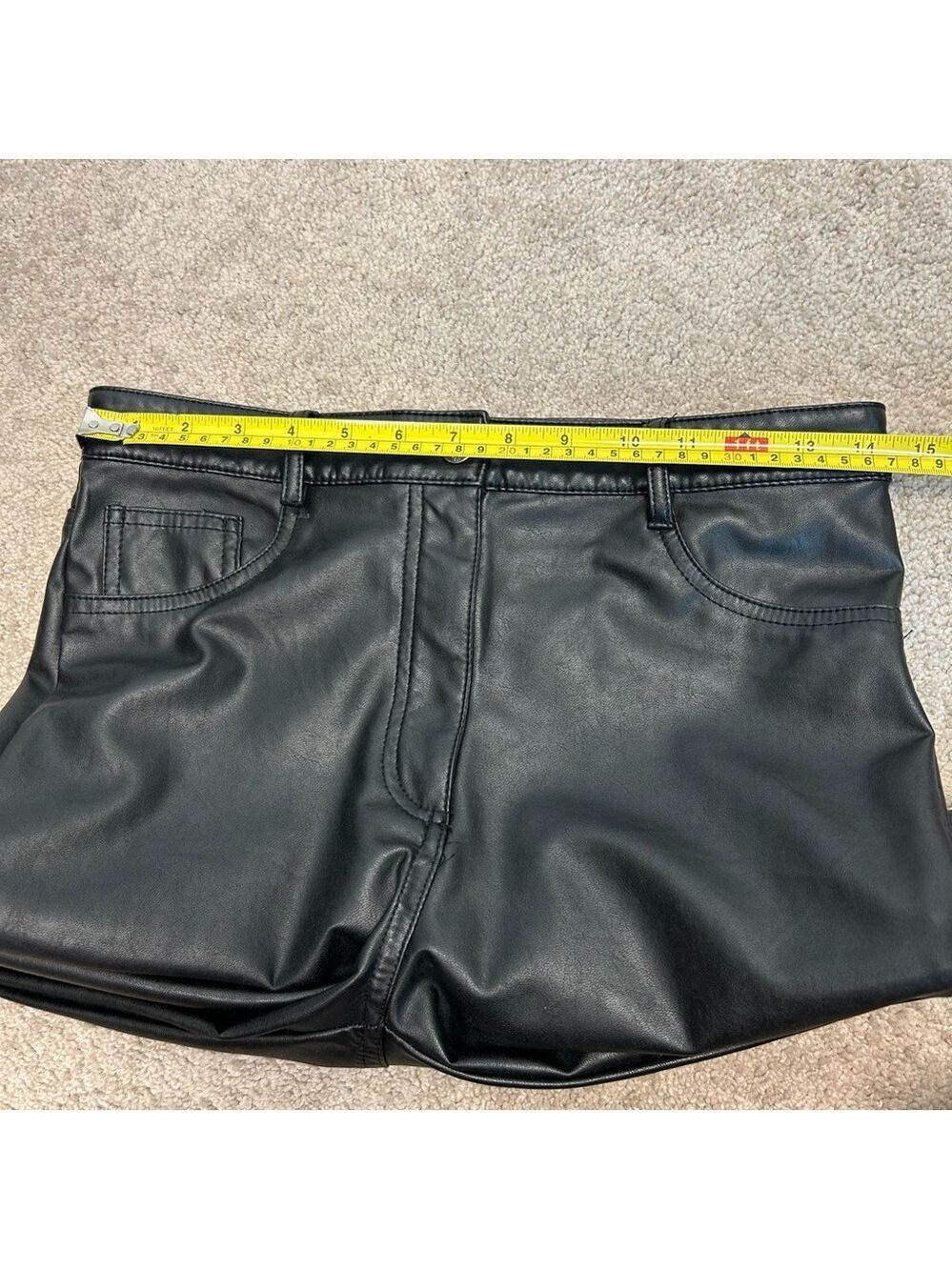 Aritzia Wilfred Adrienne Faux Leather Pleather Vegan Skinny Pant Black Sz 6 - Picture 6 of 14